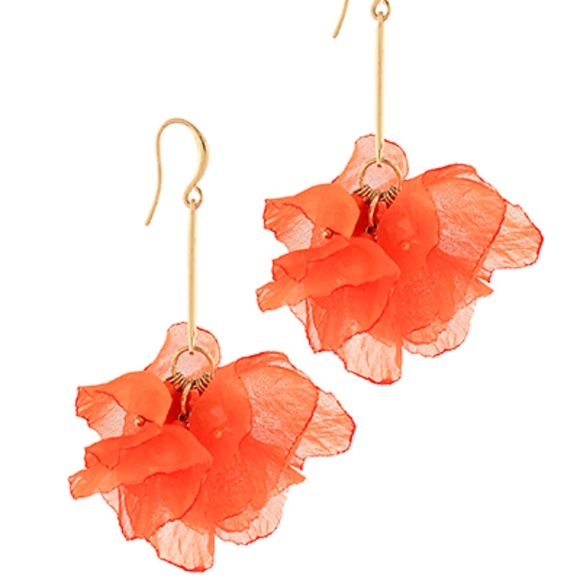 Flower Chiffon Earrings - Picture 1 of 4